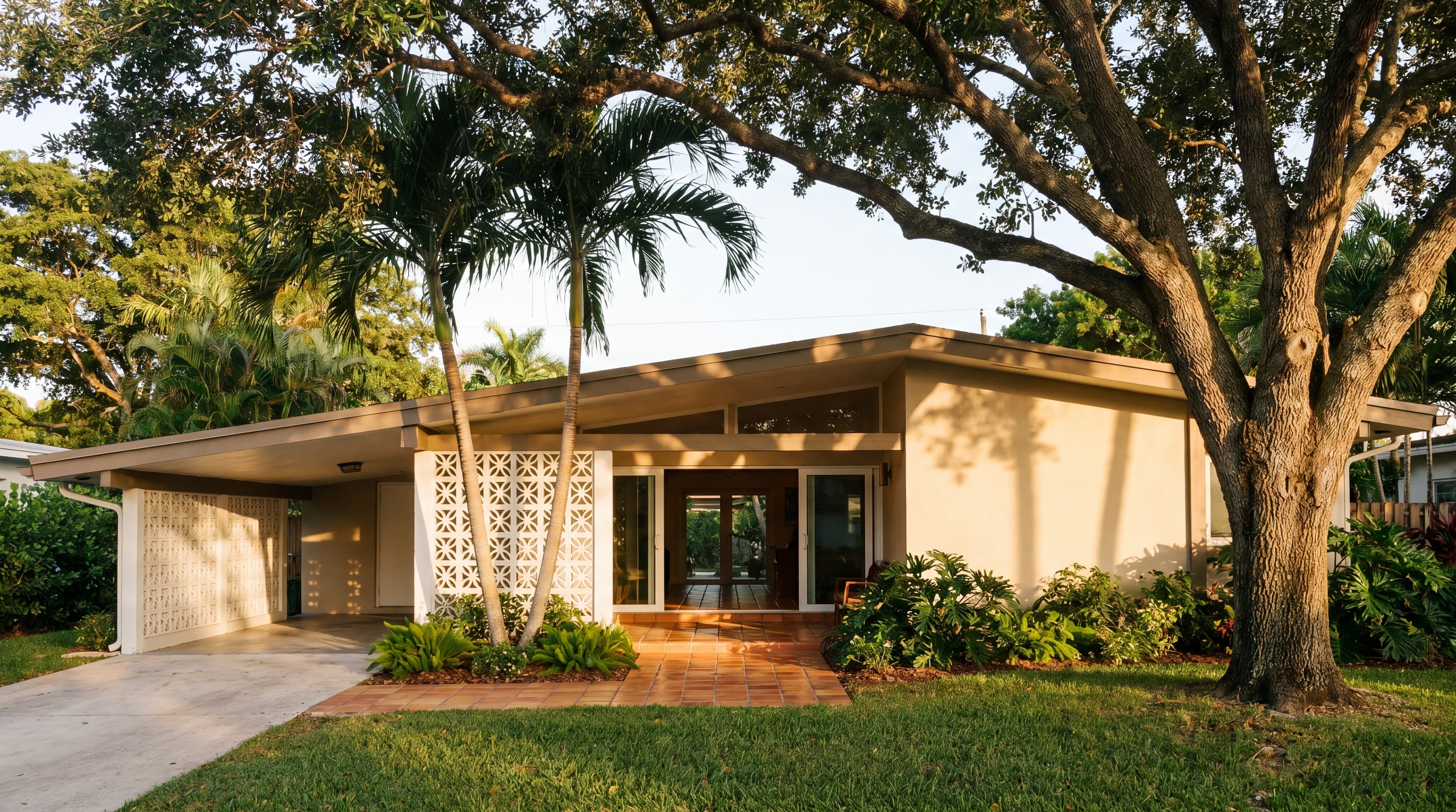 Casa clásica de los años 60 en Miami Lakes con pisos originales de loseta mexicana Saltillo