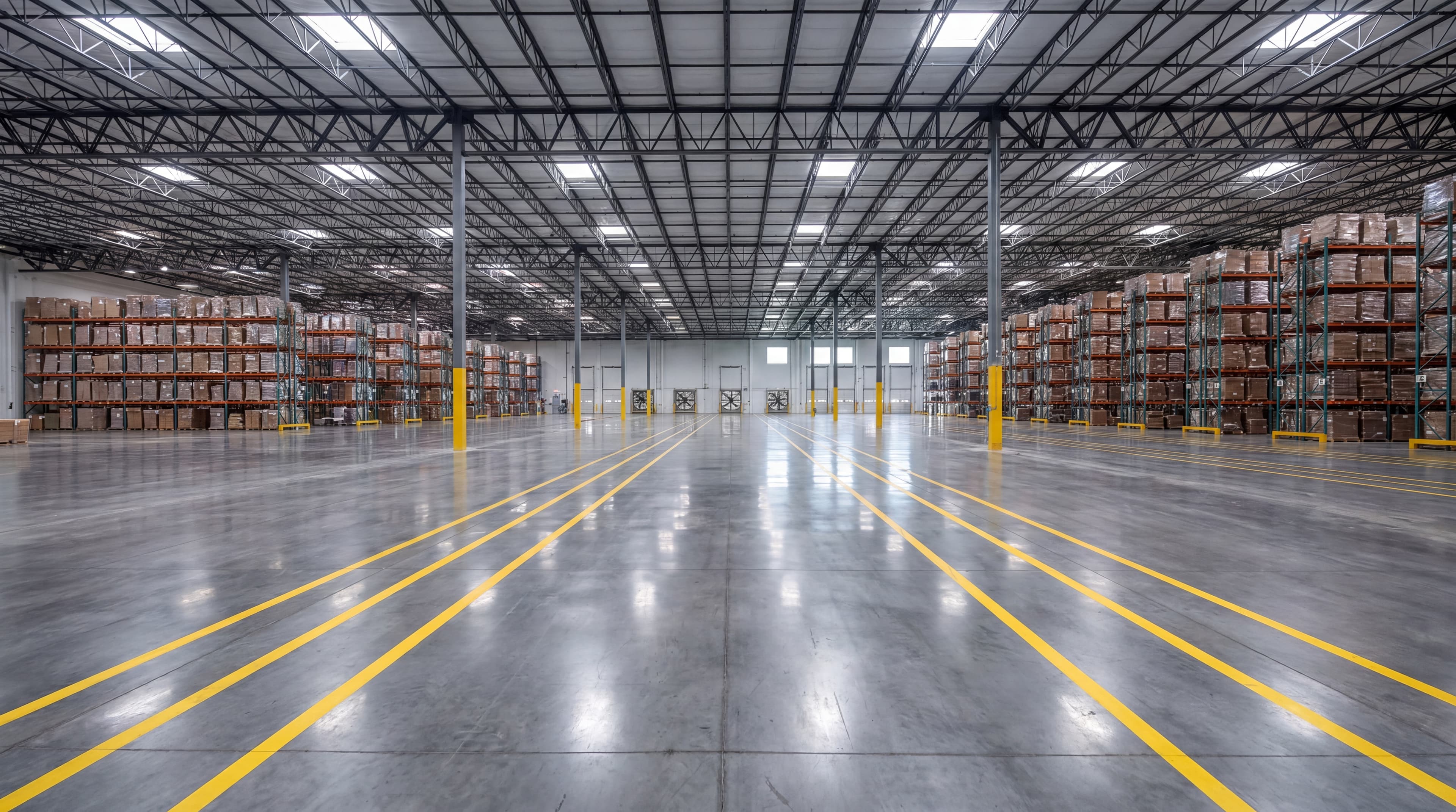 Industrial warehouse polished concrete floor in Miami